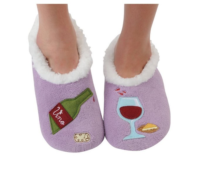 Snoozies Womens Classic Splitz Applique Slipper Socks