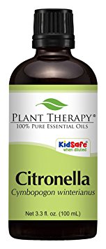 Plant Therapy Citronella Essential Oil. 100% Pure, Undiluted, Therapeutic Grade. 100 mL (3.3 Ounce).