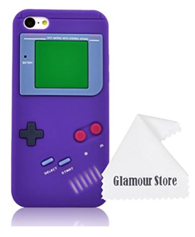 iPhone 6 Plus Case,Retro 3D Game Boy Gameboy Design Style Soft Silicone Cover Case For New Apple iPhone 6 Plus 5.5 inch  Free Cleaning Cloth As a gift (Purple)