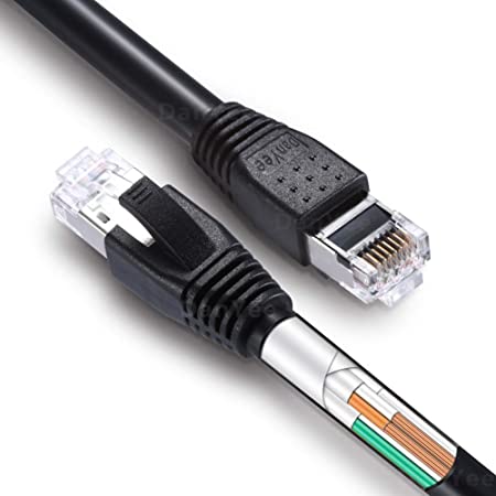CAT8 Ethernet Cable DanYee 40Gbps 2000Mhz High Speed Gigabit SSTP LAN Network Internet Cables with RJ45 Gold Plated Connector for Use of Smart Office Smart Home System iOT Gaming Movie (15FT)