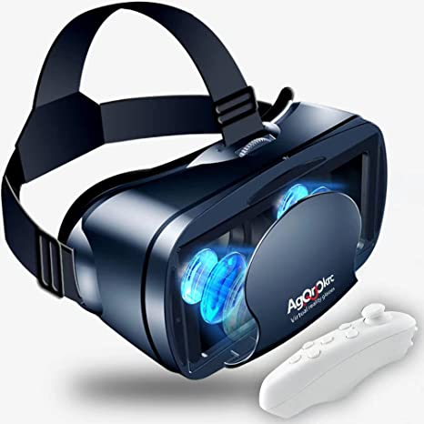 VR Glasses 3D Virtual Reality Headset 2K HD Image Quality Anti Blue Light VR Headset for Games and Movies VR Headset Compatible with Android Phone