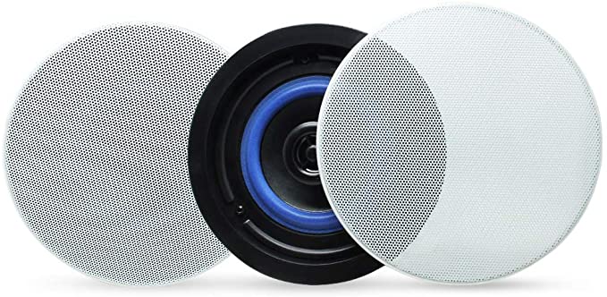 Herdio 4 Inches Flush Mount 2 Way Full Range Stereo in Wall Ceiling Bluetooth Speakers,Perfect for Humid Indoor Outdoor Placement Bath, Kitchen,Bedroom,Covered Porches A Pair