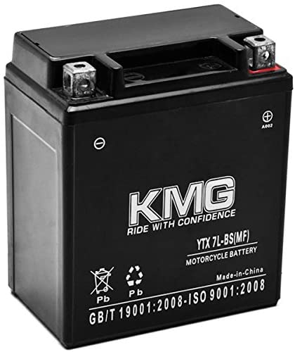 KMG 12V Battery Compatible with Honda 250 CBR250R 2011-2012 YTX7L-BS Sealed Maintenance Free Battery High Performance 12V SMF Replacement Powersport Battery