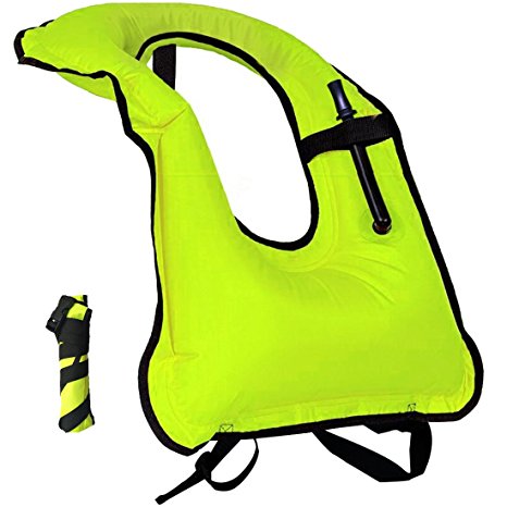 Inflatable Snorkel Vest Adult life jackets Vests Free Diving Swimming Safety Load Up To 220 Ibs