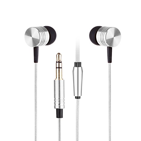 Zoukfox Ws650 Headphones, Gold-plated 3.5 Mm Wired Earphone, Original Headphone with Noise Isolating Sports Earbuds for Iphone, Ipad,samsung,android Cellphone,tablet Pc (Silver)
