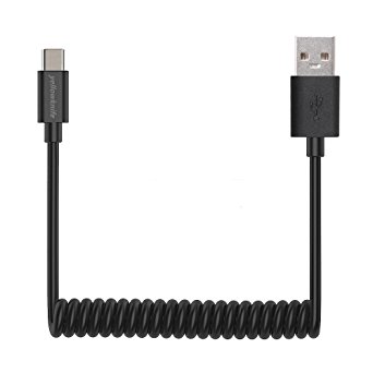 Yellowknife Coiled USB Type C Cable, USB C to USB A 2.0 3ft Fast Charging Sync Coiled Cord for Google Pixel, LG V20 G5, Nexus 6P, and other Type-C Devices