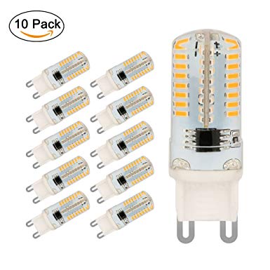 G9 LED Bulbs, Jpodream 5W 64 x 3014 SMD LED Light Bulbs Warm White 3000K, 400LM, 40W Halogen Bulbs Equivalent, AC220-240V LED Lamps - 10 Pack