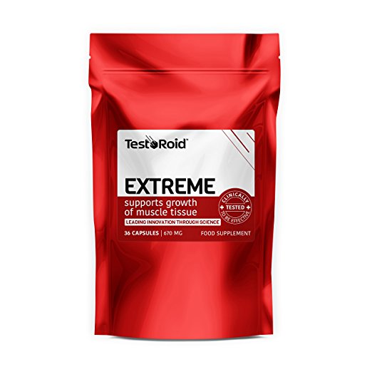TESTOROID EXTREME TESTOSTERONE BOOSTER POWERFUL NATURAL BODY-BUILDING SUPPLEMENT BUILD MUSCLE INCREASE STRENGTH & STAMINA UK MANUFACTURED SIMPLY THE BEST 100% MONEY BACK GUARANTEE 1 MONTH SUPPLY