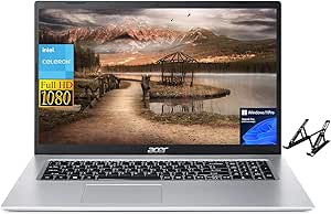 acer 2024 Newest Aspire 1 Slim Laptop for Business & Students, 15.6" FHD Display, Intel Celeron N4500, 4GB RAM, 128GB eMMC, ‎Intel UHD Graphics, Wi-Fi, Windows 11 Pro, with Laptop Stand