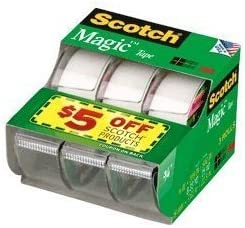 Scotch Magic Tape, 300 Inches, 3 Per Box (Pack of 2)