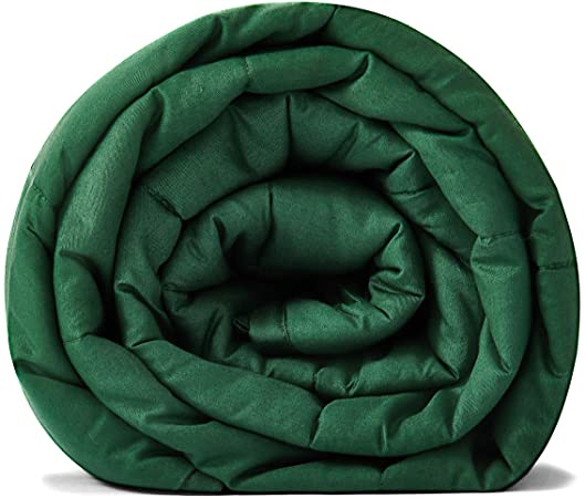 RelaxBlanket Weighted Blanket (Dark Green, 60''x80'' 10lbs), Heavy Blanket with Glass Beads