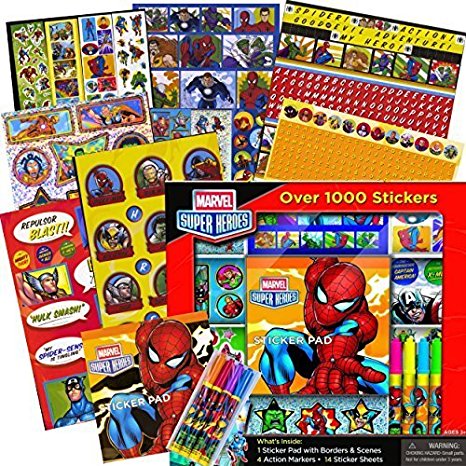 Marvel Heroes Avengers Stickers Boxed Activity Set ~ Over 1000 Stickers ~ Avengers, Spiderman, Captain America, Thor, The Hulk, and More!