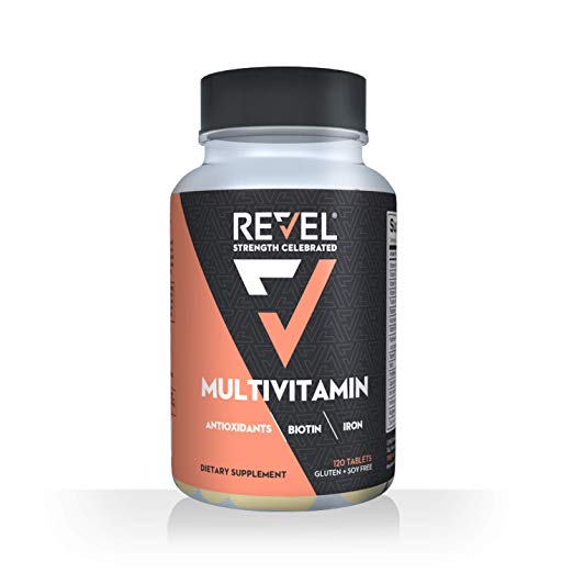 Revel Multivitamin Tablets for Women | Vitamins Biotin Collagen Antioxidants | Nutrient Supplement for Active Women | Gluten Free | 120 Count