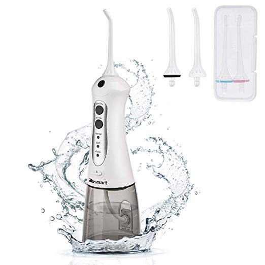 Blusmart Cordless Water Flosser Oral Irrigator Professional Dental Water Floss 300ML Rechargeable Flossing IPX7 Waterproof with 4 Jet Tips For Braces and Teeth Whitening