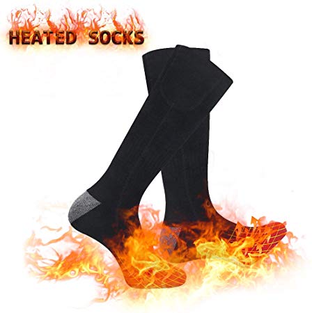 Maibtkey Electric Heated Socks,Rechargeable Thermal Socks, Battery Powered Heating Thermal Stockings for Men & Women, Sports Outdoor Winter Foot Warmer Hiking Driving Warm Cotton Sox