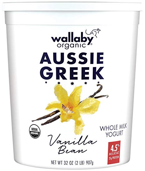 Wallaby Organic, Whole Milk Greek Yogurt, Blended Vanilla Bean, 32 oz