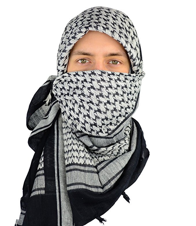 Mato & Hash Military Shemagh Tactical Desert 100% Cotton Keffiyeh Scarf Wrap