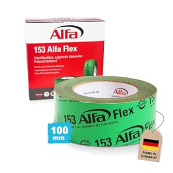 Alfa 1x Flexibles Hochleistungsklebeband 100 mm x 25 m Profi-Qualität Dampfbremsen Dampfsperren Dachfolien Folienklebeband/Systemklebeband