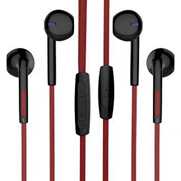 Zhicity Earphones Earbuds Headphones, Wired Earbuds with Mic and Volume Control, Noise Cancelling Headphones Sports Sweatproof Headsets for Gym Running Workout for Samsung 2 Pack