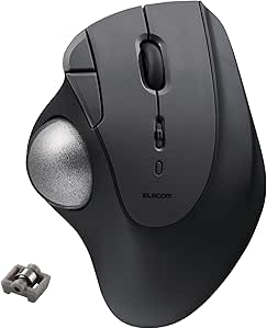 ELECOM Ergonomic Comfort Design Trackball IST Bluetooth 5.3, Super-Smooth Tracking with Roller Ball Bearing, 36mm Ball, Thumb control, Compatible for Windows, PC, Mac, iPadOS, and Android (M-IT11BRBK)