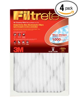 Filtrete Micro Allergen Defense Filter, MPR 1000, 12 x 20 x 1-Inches, 4-Pack