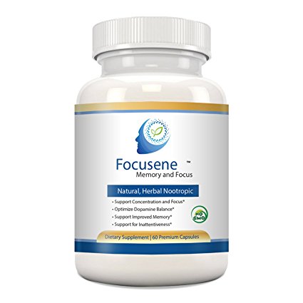 Focusene Support for Memory, Focus, Attentiveness, and Concentration - Natural Brain Enhancement, Herbal Nootropic Supplement - Acetyl–L–Carnitine, DMAE, Forskolin, Dandelion Extract, B6, Grape Seed Extract