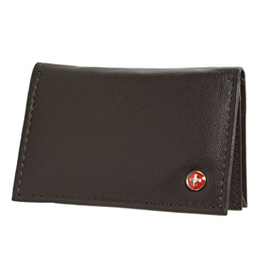 Alpine Swiss Genuine Leather Thin Business Card Case Minimalist Wallet