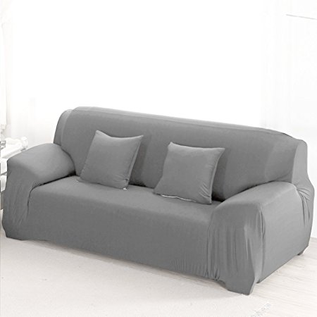 Sofa Cover 3 Seater Slipcover Stretch Elastic Fabric Sofa Protector Slip Cover Grey 3 seater:190-230cm