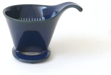 Bee House Ceramic Coffee Dripper - Large - Drip Cone Brewer (Jeans Blue)