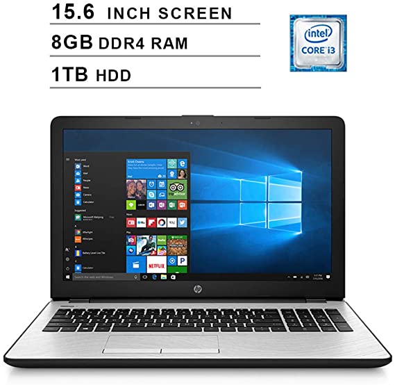 HP 2020 Newest 15 15.6 Inch HD Laptop (Intel Dual Core i3-7100U 2.4 GHz, 8GB RAM, 1TB HDD, Intel UHD Graphics 620, WiFi, HDMI, Bluetooth, Windows 10) (Silver)