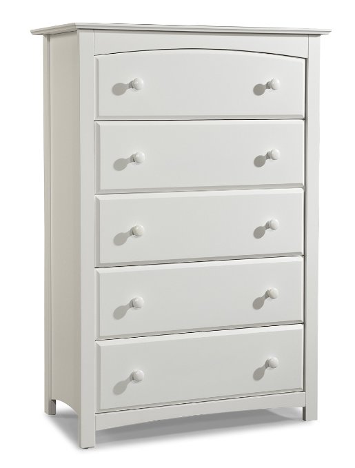 Stork Craft Kenton 5 Drawer Universal Dresser, White