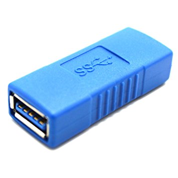 Alohha SuperSpeed USB 3.0 Adapter Type A Female to Female Bridge Extension Coupler Gender Changer Connector Blue