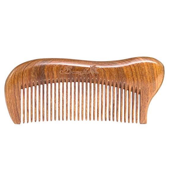 Breezelike Sandalwood Hair Comb with Premium Gift Box - Anti Static Wooden Pocket Fine Tooth Comb