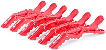 Hair Tamer Red Croc Hair Styling Clips - 6 Pack