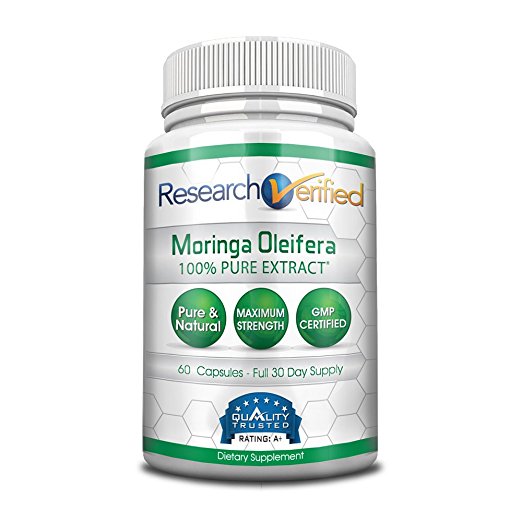 Research Verified Moringa Oleifera - The Best Moringa Oleifera Supplement on market - with 100% Pure Extract for the Ultimate Moringa Oleifera Quality. 100% money-back guarantee! 1 Month Supply