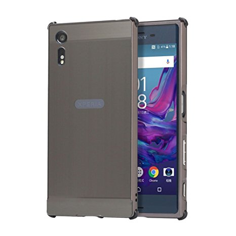 Sony Xperia X Compact Case [Metal Frame] Shock-Absorption and Anti-Scratch Premium Aluminum Bumper Case Cover with Push-Pull Frame for Sony X Compact phone (black)