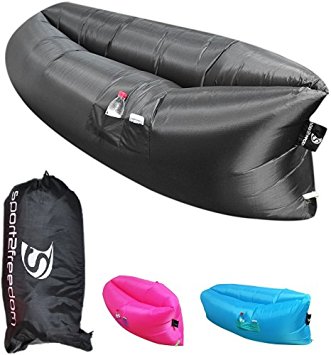 Sport2Freedom Original Inflatable Waterproof Lounger Air Filled Sofa Couch Ballon Lay Bag for Camping, Beach, Park, Backyard