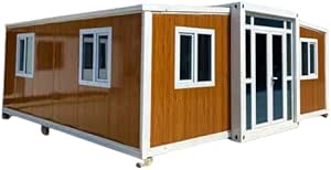 20ft Foldable Expandable Container House 2 bed room Tiny shipping container prefab Mobile House Expandable, Modern Sturdy Steel with Lockable Door and Window