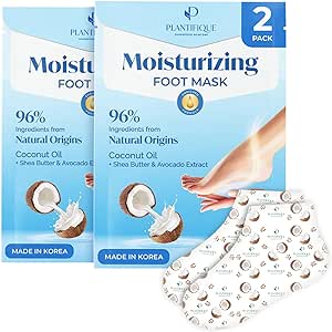 Plantifique Mascarilla Pies Coreano - 2 Pares Calcetines Hidratantes para Pies Muy Secos - Crema Hidratante Pies - Mascarilla Pies Secos y Agrietados para Mujer y Hombre, Foot Mask Korean Skin Care