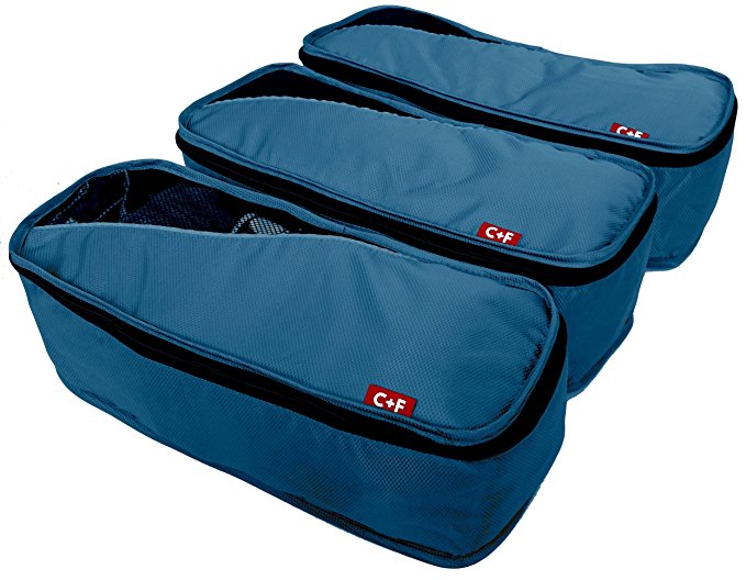 C F Slim Packing Cubes - Fits Jeans and Jackets - Lightweight Travel Packing Cubes Set - Value Set for Travel