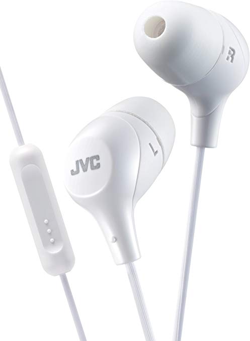 JVC Memory Foam Earbud Marshmallow Memory Foam Earbud with Mic White (HAFX38MW)