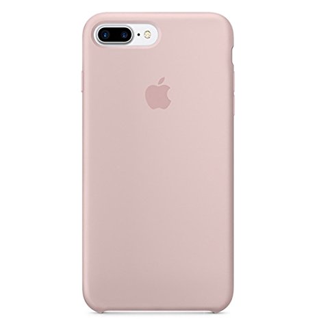 Optimal shield Soft Apple Silicone Case Cover for Apple iPhone 8plus (5.5inch) Boxed- Retail Packaging (Pink Sand)