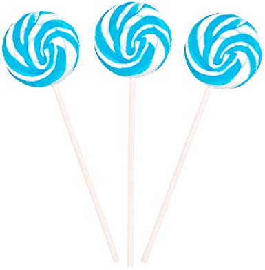 Blue and White Blueberry Candy Swirl Lollipops - 40 Suckers