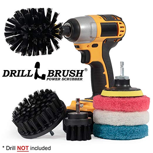 Drillbrush - Grill Accessories - Grill Brush and Cleaner - Power Scrub Drill Brush - Cleaning Brush - Blue Cleaning Pads - Drill Brush Pads - Bathroom Cleaning - Shower Cleaner - Drillbrush Kit