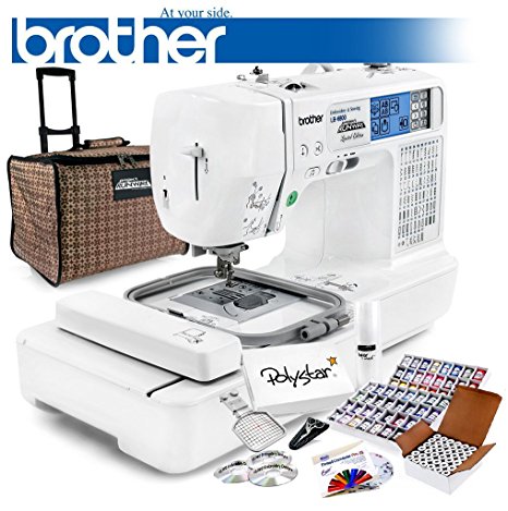 Brother LB-6800PRW Project Runway Sewing Embroidery Machine w/ Grand Slam Package Includes 64 Embroidery Threads   Prewound Bobbins   Cap Hoop   Stabilizer   15,000 Designs   Scissors ($1,170 Value)