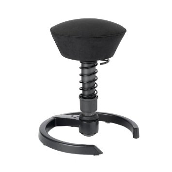 Height Adjustable Stool with Spine Stabilization Fabric: Black