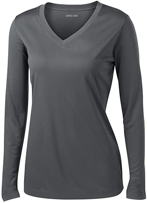 Joe's USA - Ladies Long Sleeve Moisture Wicking Athletic Shirts Sizes XS-4XL