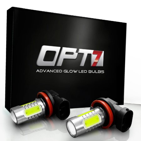 OPT7 H11 Nova Plasma LED Fog Light Bulbs - 6000K Cool White - Plug-n-Play Pack of 2