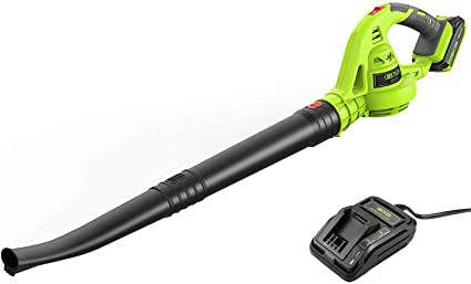 REYLEO 20V Cordless Leaf Blower, 125 MPH Electric Leaf Blower, 2.0Ah Battery&Charger Included , 1 Hour Quick Charging, , Lightweight, Easy Storage&Ergonomic Design-RLLB01D