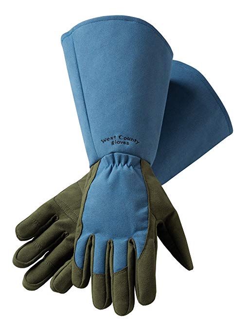 Safety Works 054B/M West County Rose Gauntlet Glove, Medium, Slate Blue